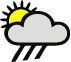 Partly cloudy to cloudy skies with a 30% chance of showers. 