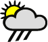 Partly cloudy skies with a 20% chance of morning showers 